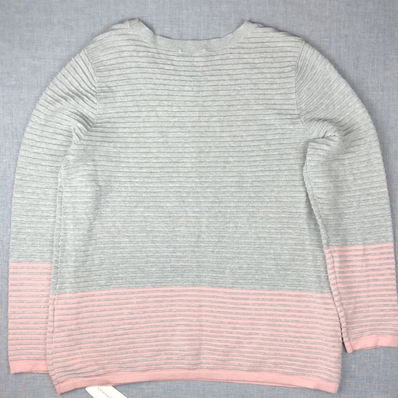 Charter Club Gray & Pink Colorblock Sweater Large - Picture 5 of 5
